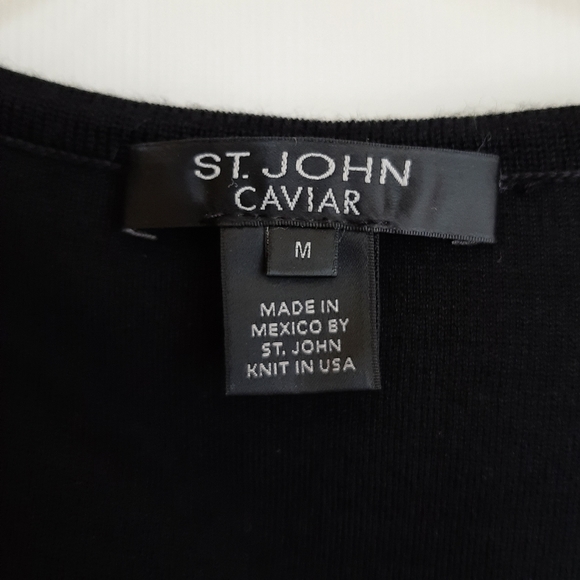 New St. John Caviar Black Wool Sleeveless Tank Top Sz: M - Picture 2 of 4